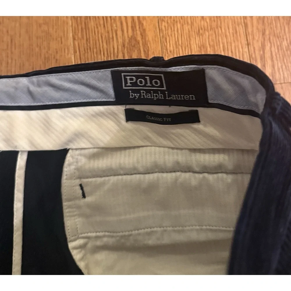 Polo Ralph Lauren Corduroy Pants 36x30 Navy Blue Stretch Classic Fit Trousers